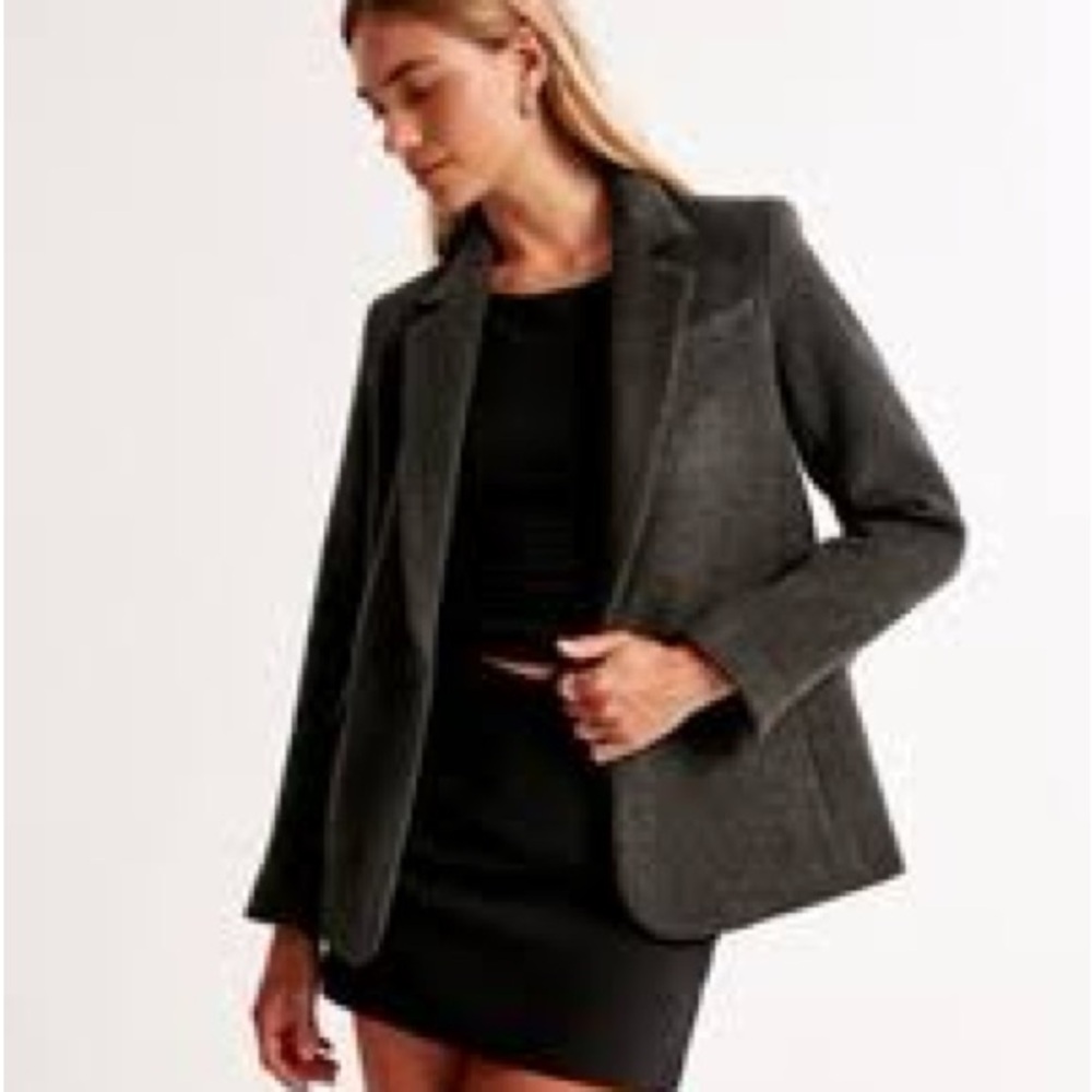 Women's Abercrombie Wool Herringbone Blazer, XS NWT